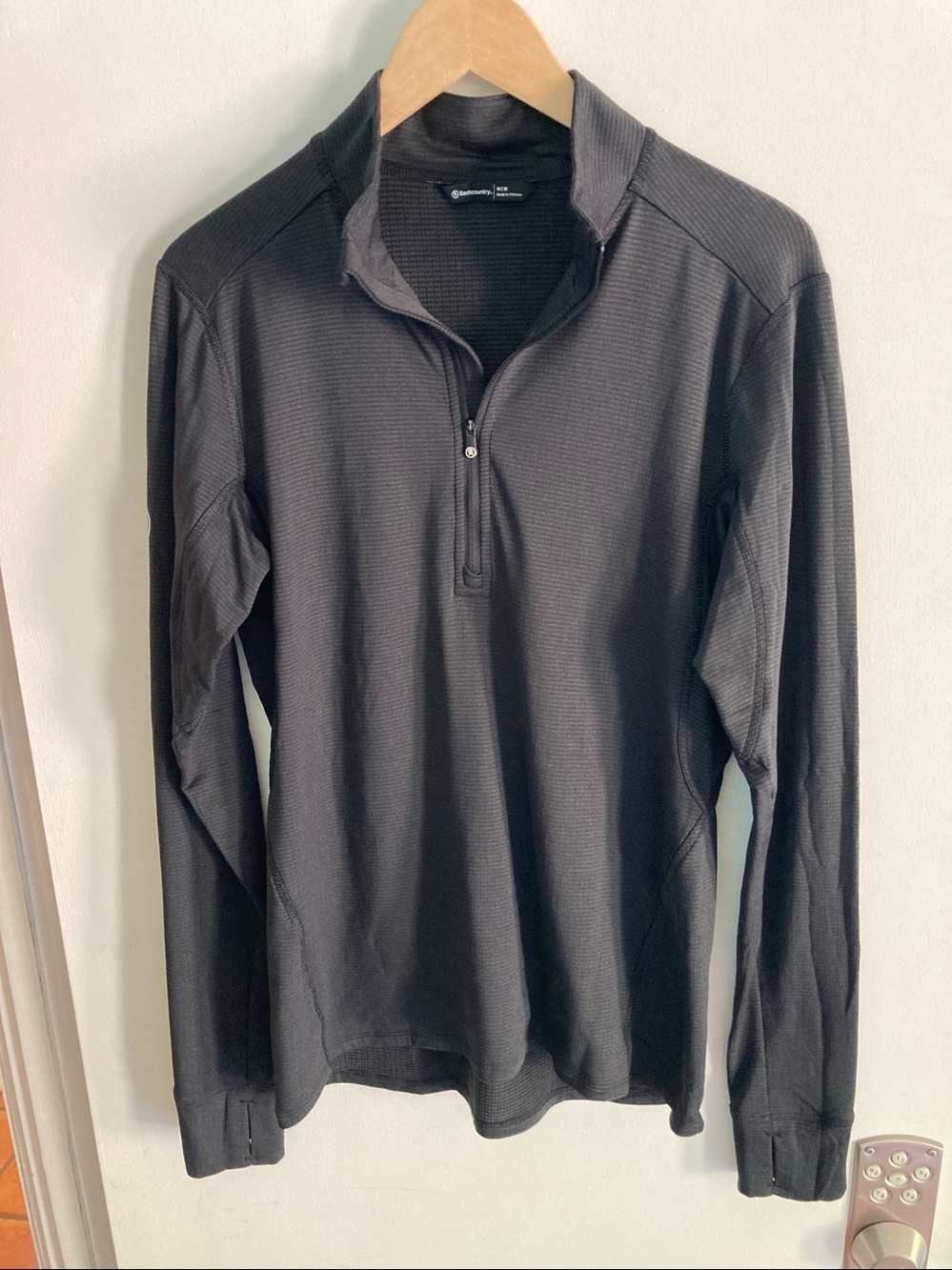 Backcountry Pines Microgrid Ultra-Lt Baselayer 1/4 Zip Top Size M Dark Gray
